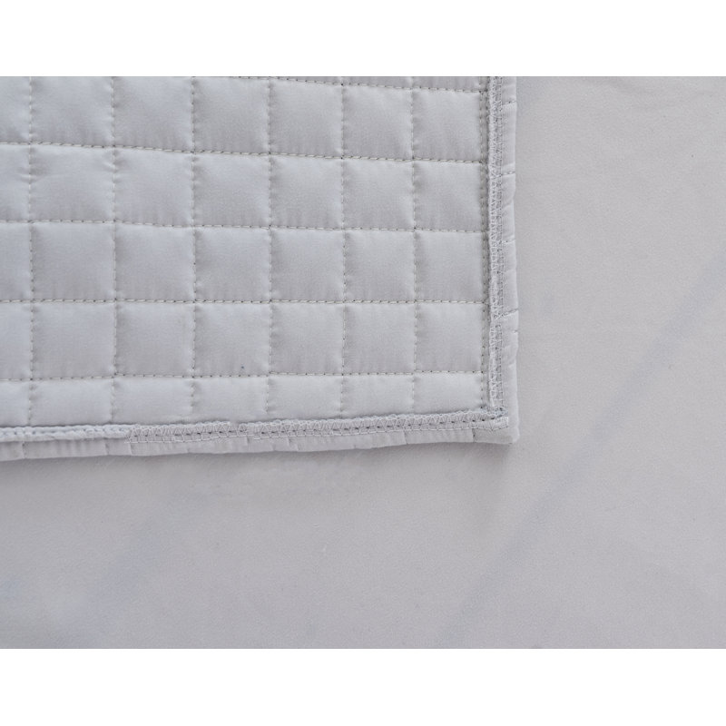 Jupe de lit matelassée 14 "Grid, Grand, Light Grey