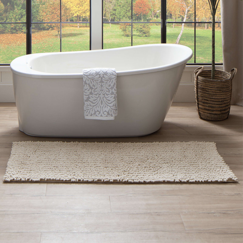 Tapis de bain antidérapant Tamayo, L 24 po x L 60 po, Parchemin