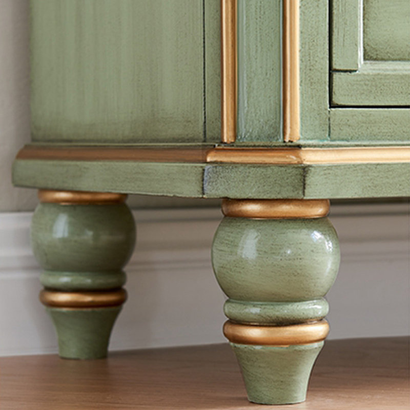 Green Solid Wood Accent Cabinet, Green