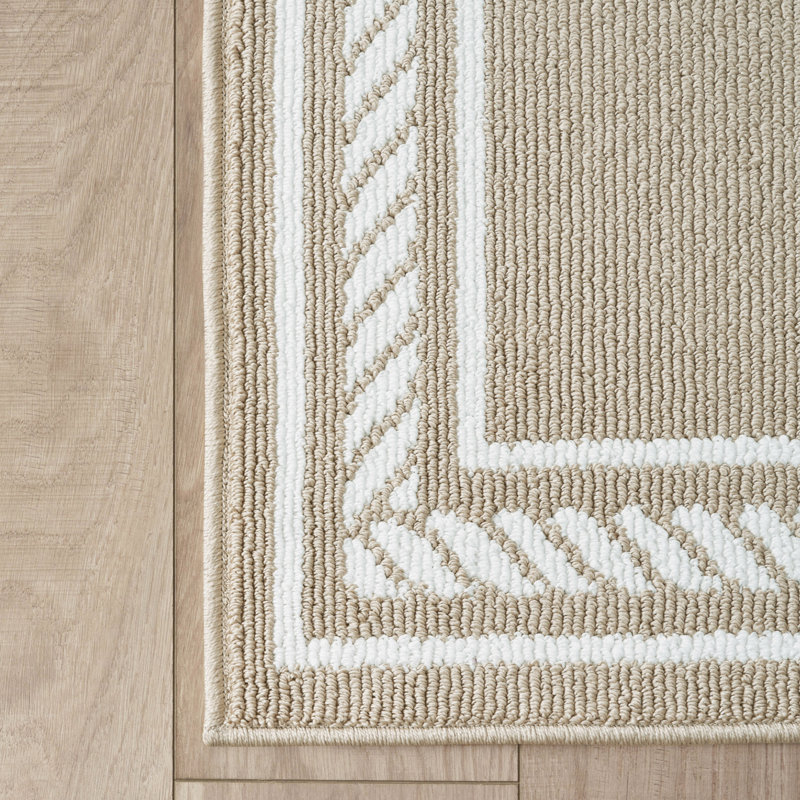 Nautica Rope Border Machine Washable All Loop Tufted Rugs 1-Piece, Runner 2'6" x 12'