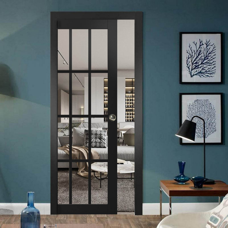 Porte coulissante en bois transparent Planum, 18 po x 80 po