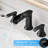 8 Inch Widespread Bathroom Tap - Black With Solid Brass Body And Pop Up Drain Mixer Hose