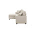 Canapé modulaire 76,5 po en mélange de lin avec lit escamotable et rangement pour chaise longue-2009559347