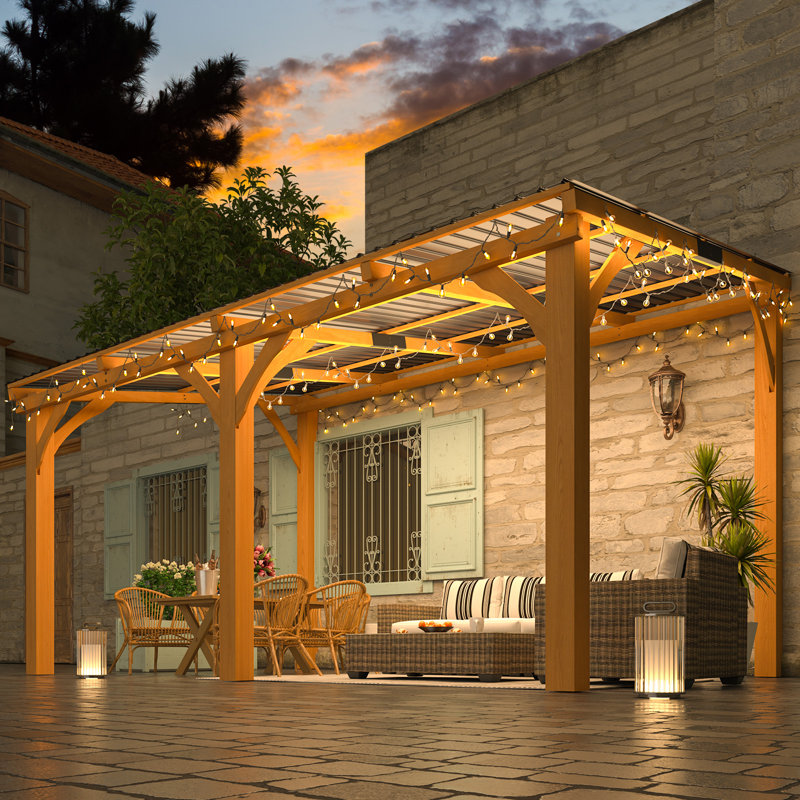 Patios en bois pour patio, H 96 po x l 165,7 po x P 110 po