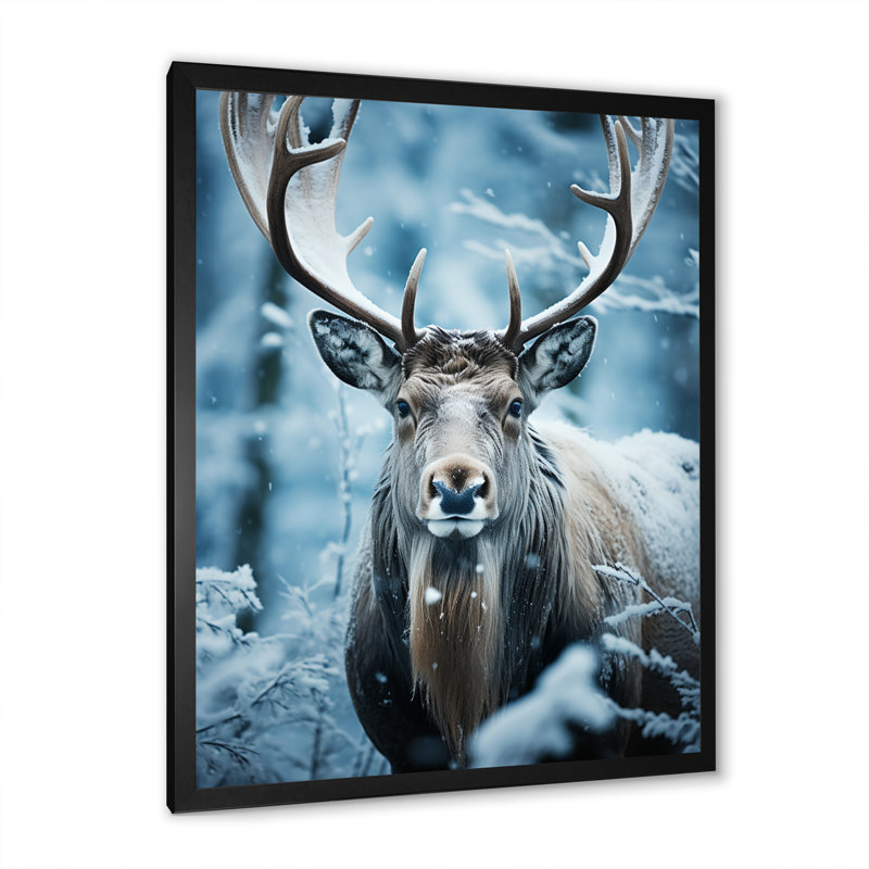 Orignal Hallvale bleu blanc hiver givré, Cadre photo noir, H 20 po x l 12 po x P 1 po