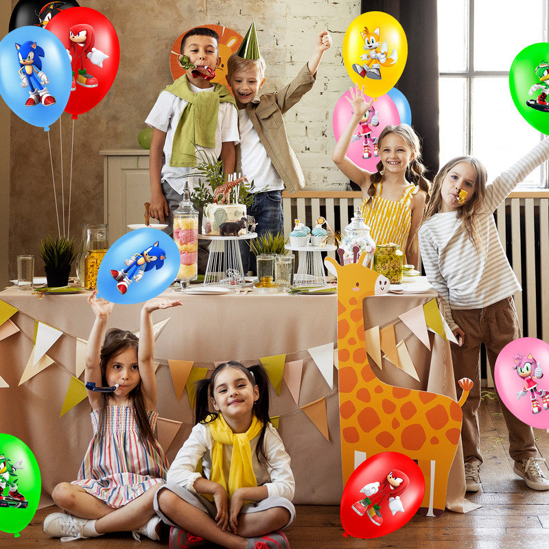 Sonic Balloons, 30 Pcs Sonic Birthday Balloons for Sonic Birthday Party Supplies