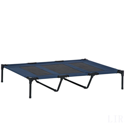 Pawhut 48" X 36" Breathable Elevated Dog Bed Portable Pet Cot, Raised Pet Bed W/ Carry Bag Metal Frame Breathable Mesh Indoor And Outdoor