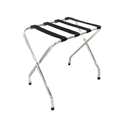 USTECH Luggage Rack-Single Tier, Assembled, Storage Organizer, Chrome, Pack of 1
