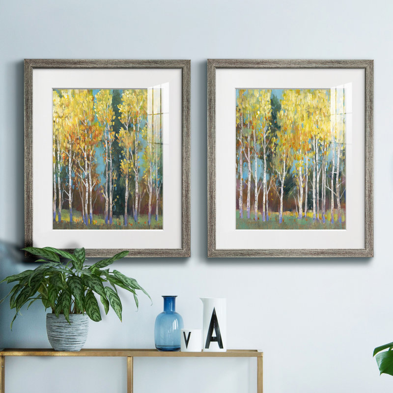 Aspen Grove I - ensemble de 2 reproductions d'art sur toile encadrées