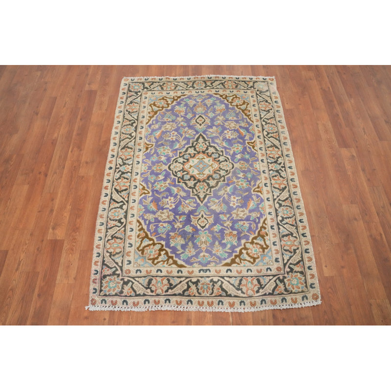 Tapis traditionnel en laine à motif floral 3 x 5
