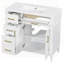 Élégant meuble-lavabo simple blanc avec rangement spacieux, charnières à fermeture en douceur et lavabo en céramique élégant pour les intérieurs modernes-570692153