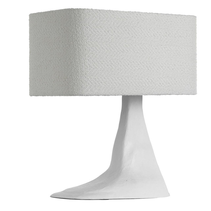 Anne-Marie Barton Terra-Forma 23" Right Table Lamp with Boucle Shade, Aluminum, White