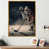 Toile avec cadre flottant or