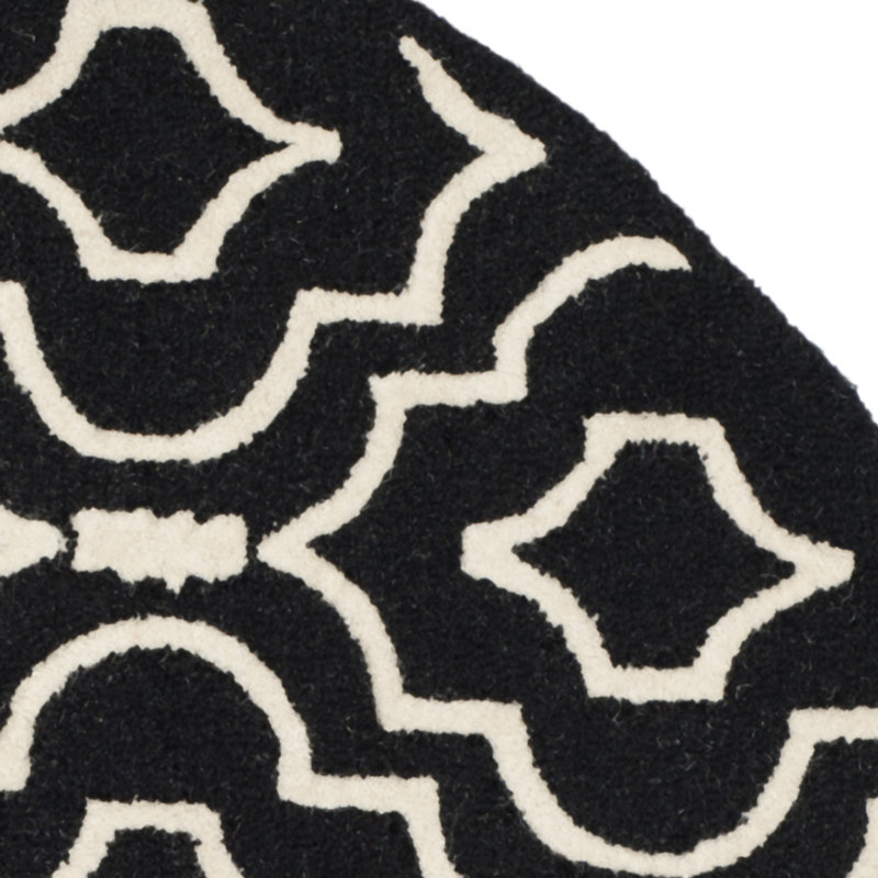 Cannen Hand Tufted Wool Geometric Rug, Round 6'