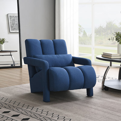 Chaise d'appoint moderne rembourrée avec coussin, tissu en lin confortable pour les petits espaces et une utilisation polyvalente