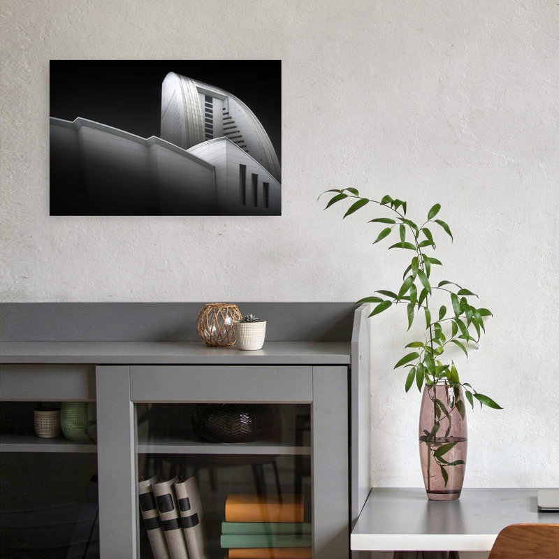 Modern Architectural Curves Abstract Contemporary Geometric Architecture City Wall Art Print 1 Piece Wrapped Canvas Wall Art