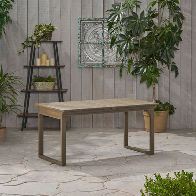 Prunty Extendable Rectangular Acacia Outdoor Dining Table