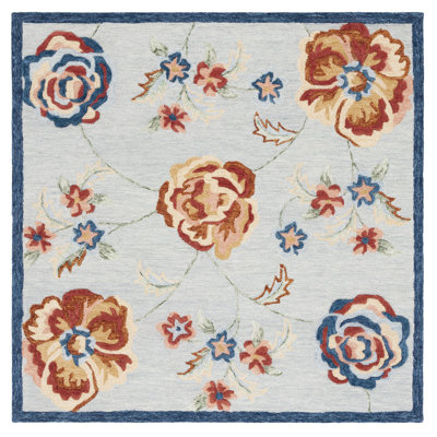 Metro Hand Tufted Wool And Cotton With Latex Floral Rug