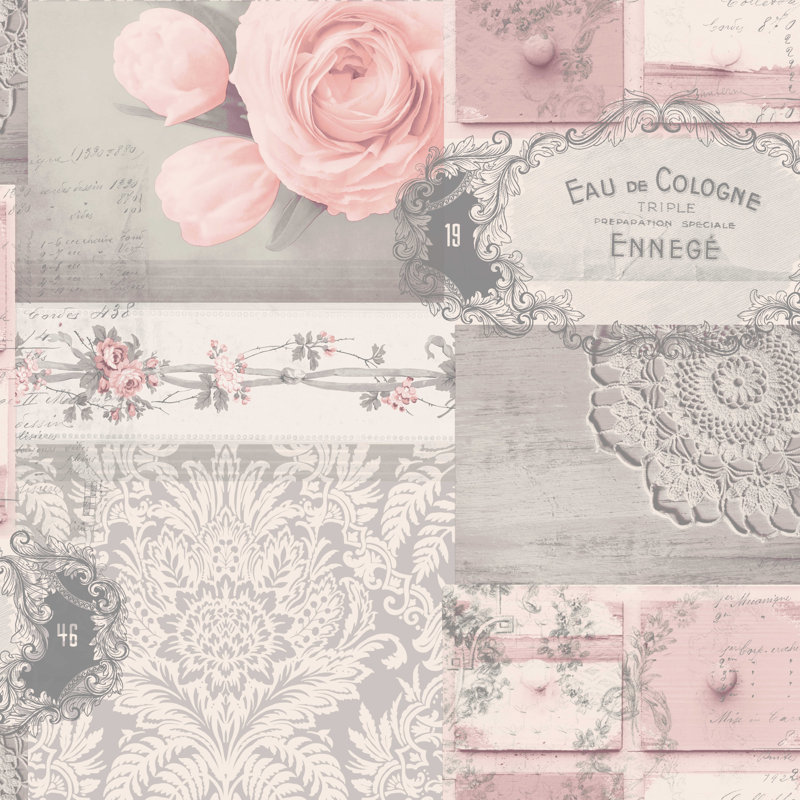 Ophelia Decoupage Blush Wallpaper