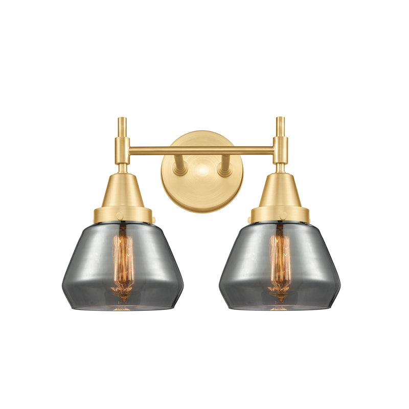 Éclairage pour meuble-lavabo à 2 lumières à intensité variable Rivka, Plaqué couleur fumée