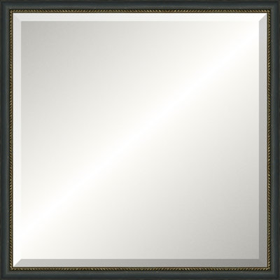 Distressed Black Old World Mirror