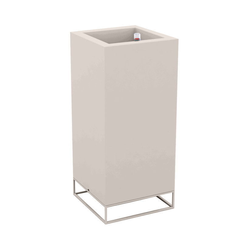 Vela Resin Pot Planter, Taupe, 35.5" H x 15.75" W x 15.75" D