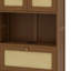 Lit escamotable double en bois avec rotin-2010905291