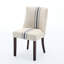 Chaise de salle à manger contemporaine (2) - beige, structure en paire de tissu beige, assise