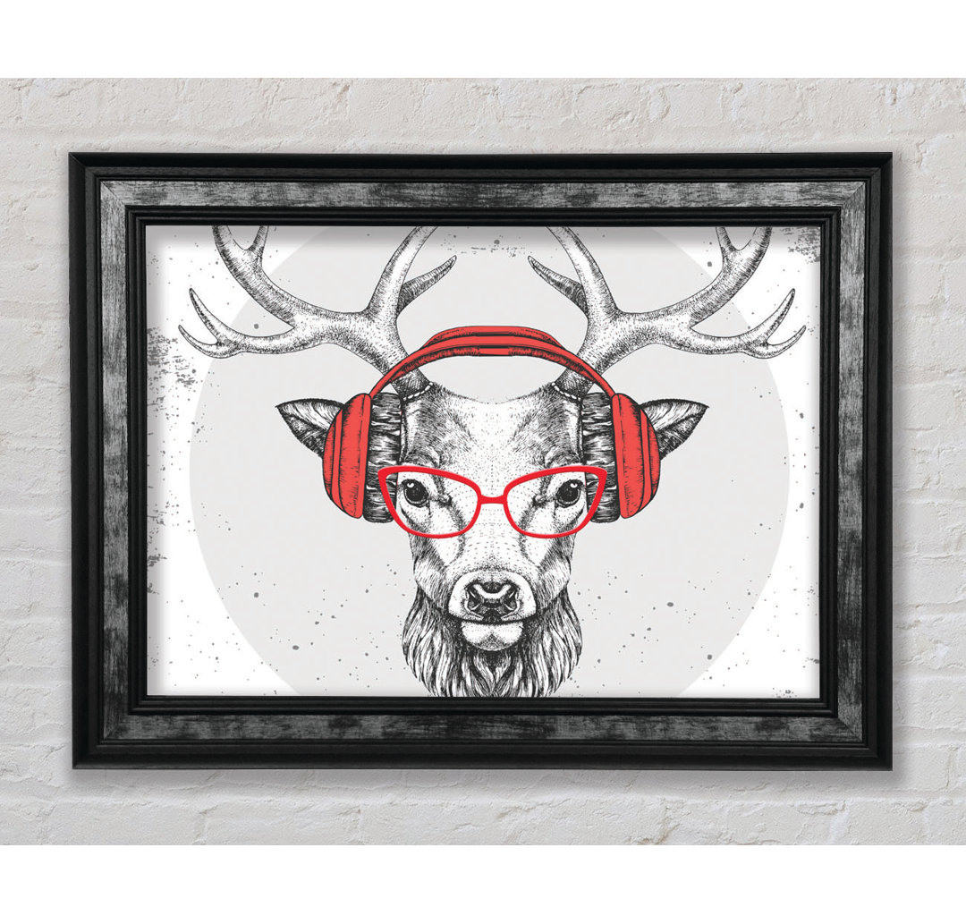 The Stag Headphones - Einzelne Bilderrahmen Kunstdrucke