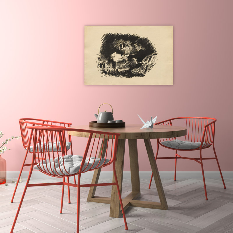 Sous la lampe, 1875, estampe d'art mural abstrait contemporain impressionniste, H 24 po x l 36 po