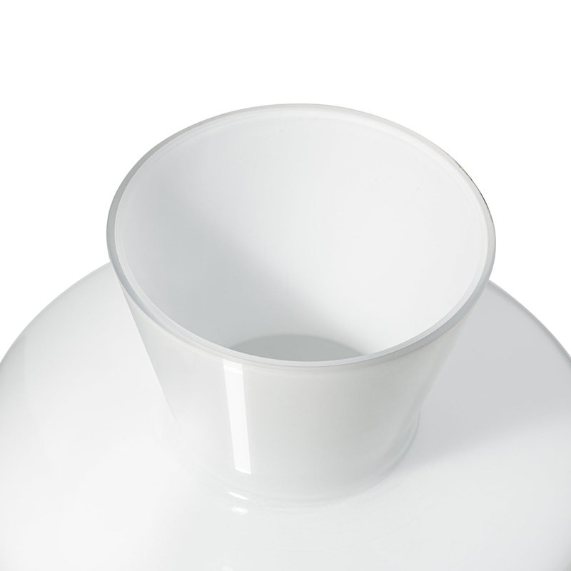 Solin 8" Modern Abstract White Glass Vase, White