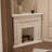 Beige Solid Wood Freestanding Fireplace