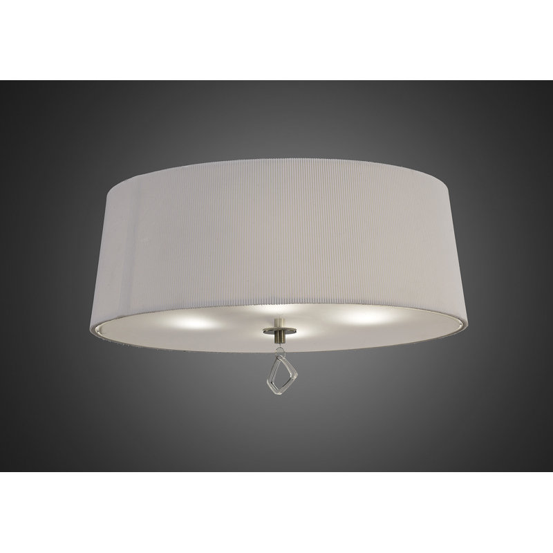 Eurich Terylene With Cotton Fabric Flush Mount, White