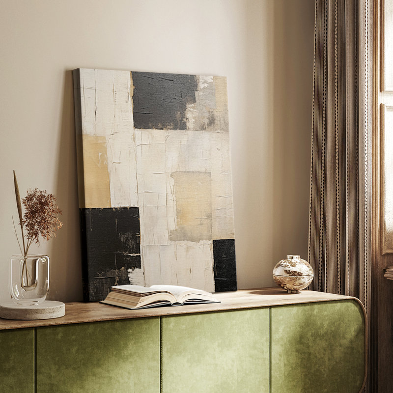 Série ABSTRACT CDXC III - Toile tendue avec châssis Premium - Prêt à être accroché, H 12 po x l 8 po