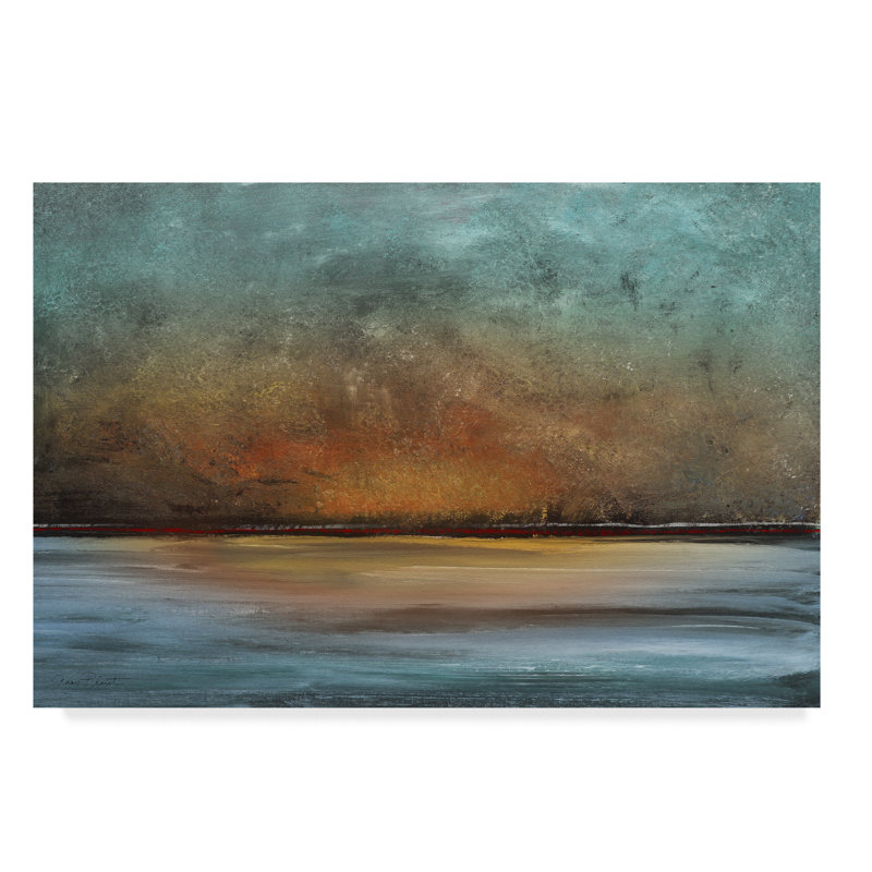 Soothing Sunset Abstract Landscape Framed Canvas Art
