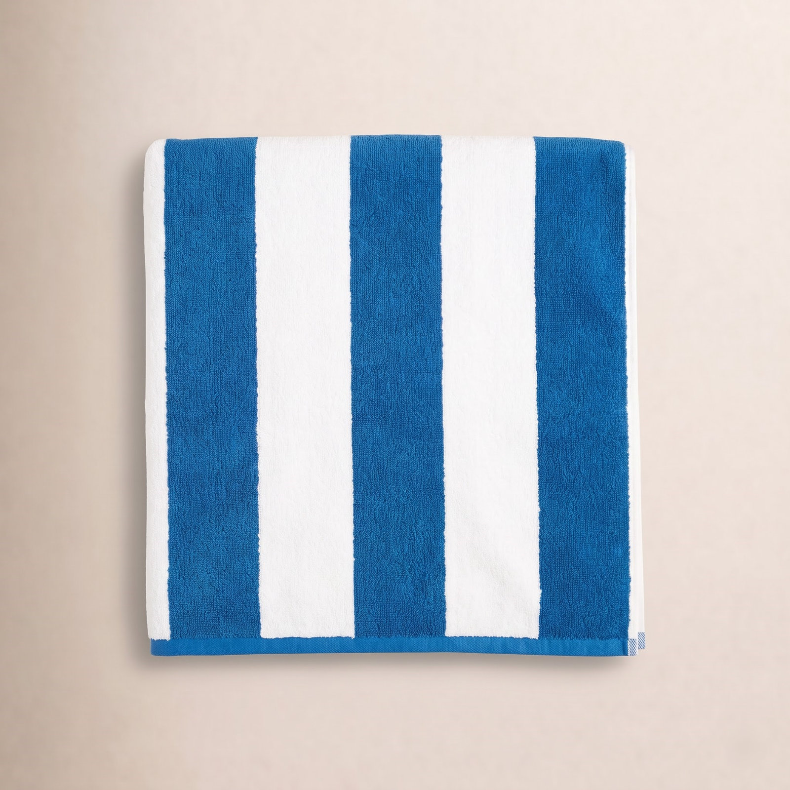 Mendel Striped Cotton Beach Towel, Royal Blue