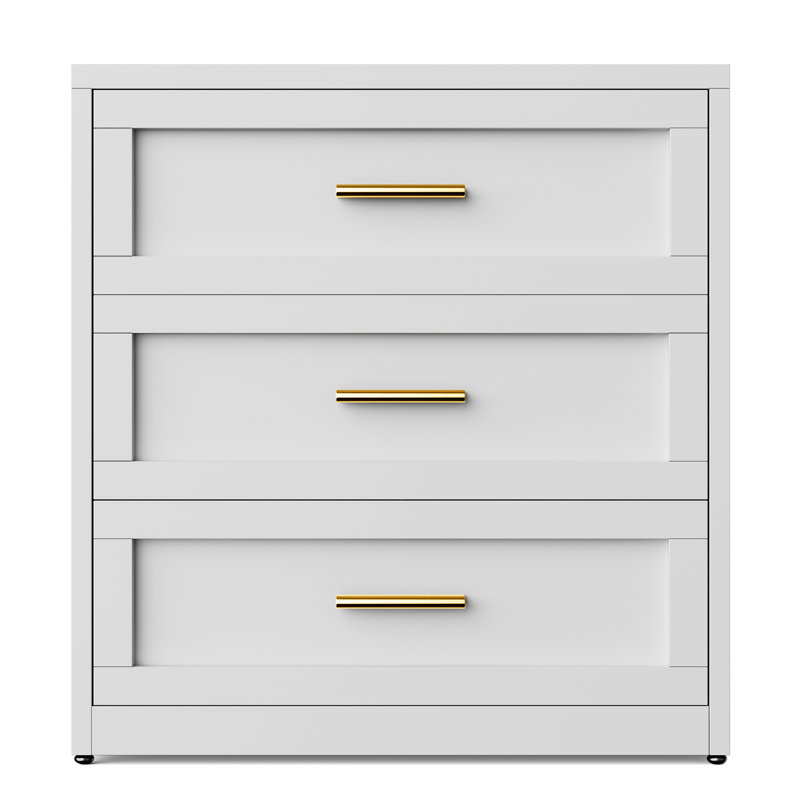 Commode à trois tiroirs, Blanc
