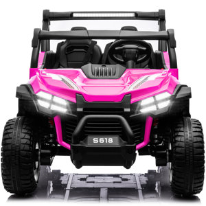 24V Kids Ride On Toy Car Utv For Kids, 2 Seater Pink 