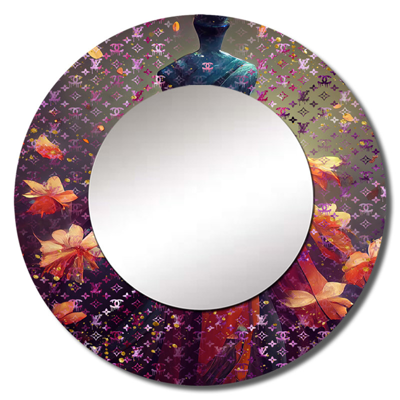 Sophiamae Luxurious Fantasy Dress I - Fashion Decorative Wall Mirror, Glam Round Mirror, Printed Metal Art, 36" x 36"