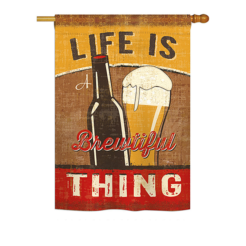 Brewtiful chose happy hour & drinks, 40 x 28 po de polyester à 2 côtés. drapeau maison