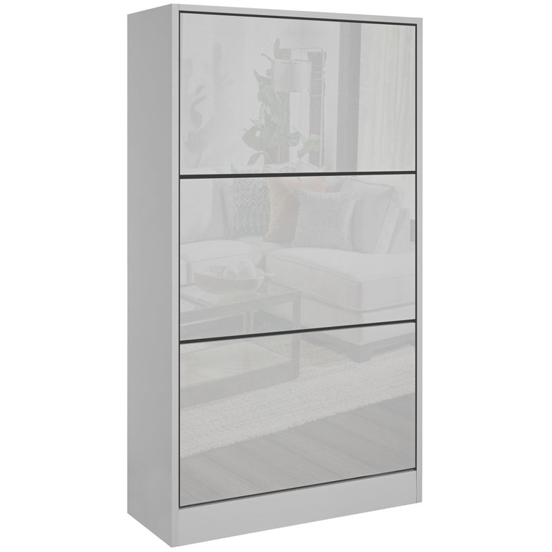 12 Pair Shoe Storage Cabinet, Gray