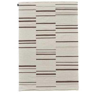 Hazara Rectangle 170 cm x 240 cm Striped Wool Hand Woven Dhurrie
