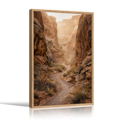 «Red Sandstone Canyon Pathway At Golden Hour», art mural sur toile