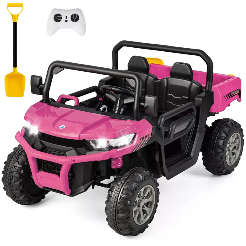 Homdox 24V 2 Seater All-Terrain Vehicles Battery Powered Ride on Toy with Remote Control, Pink