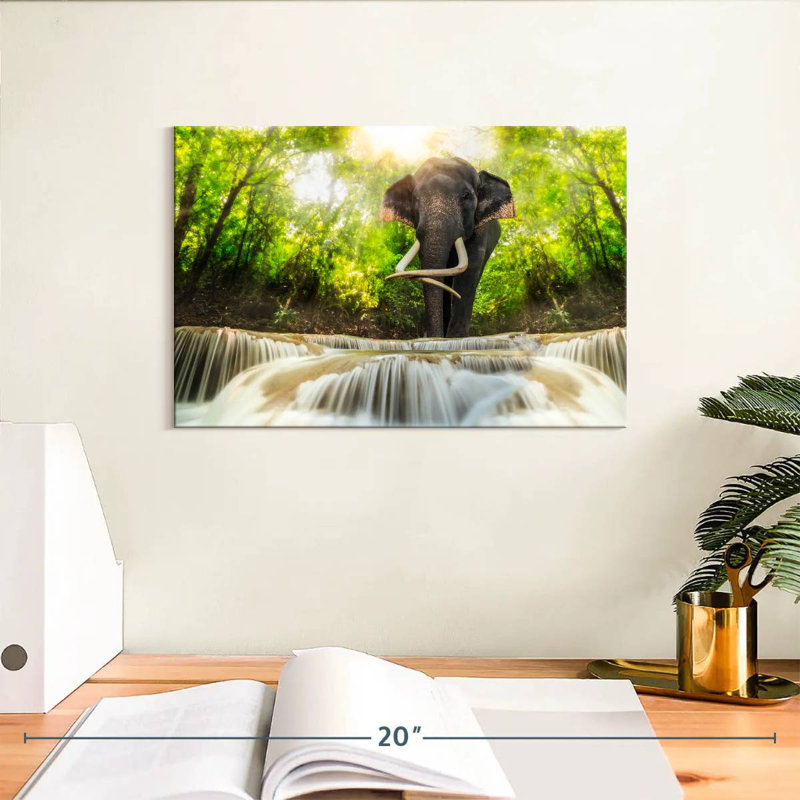 Brampt Waterfall Elephant, 8" H x 12" W