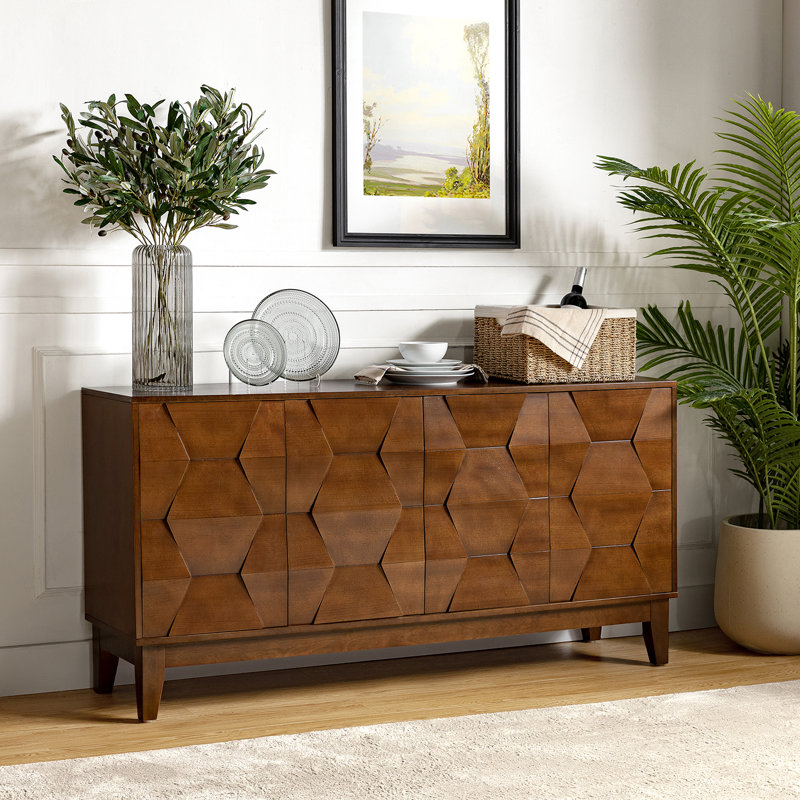 Sara 60" Wide Sideboard - Solid Wood Legs & Modern Design