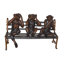 Statue trois singes de Jaxon sur banc