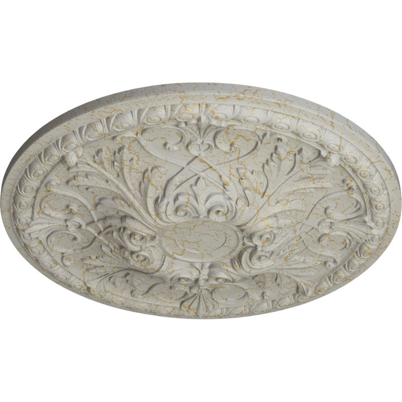 Médaillon de plafond Endurathane Tristan, DO 26 po x P 3 po (convient aux auvents jusqu'à 5 1/2 po), Pot de crème craquelé