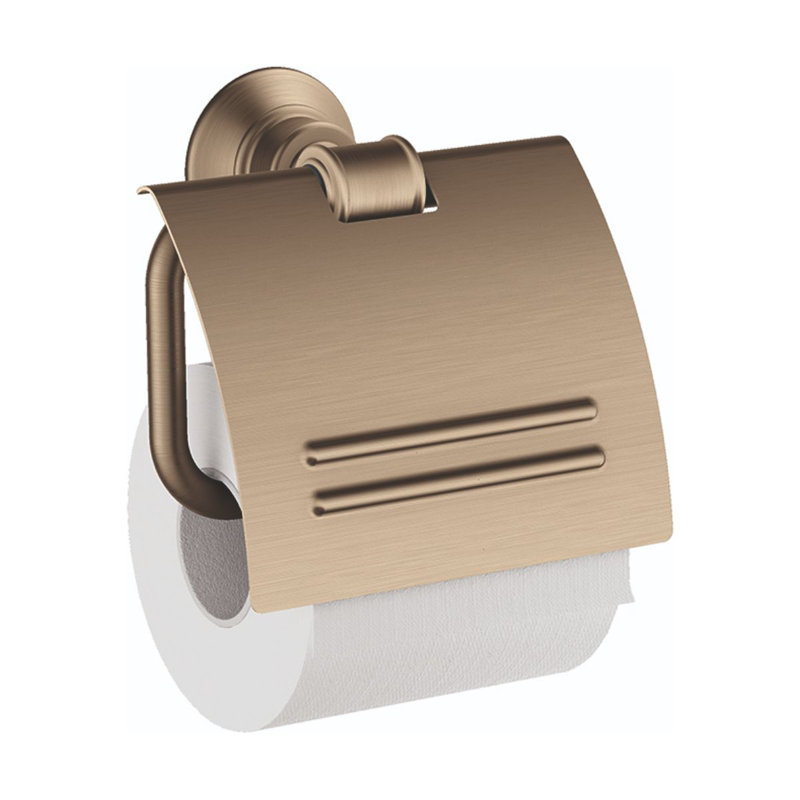 AXOR Montreux Toilet Paper Holder with Cover, Brushed Nickel