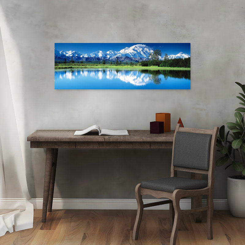 «Denali National Park Ak Usa», art contemporain de paysage forestier abstrait, H 12 po x l 36 po